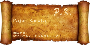 Pajer Karola névjegykártya